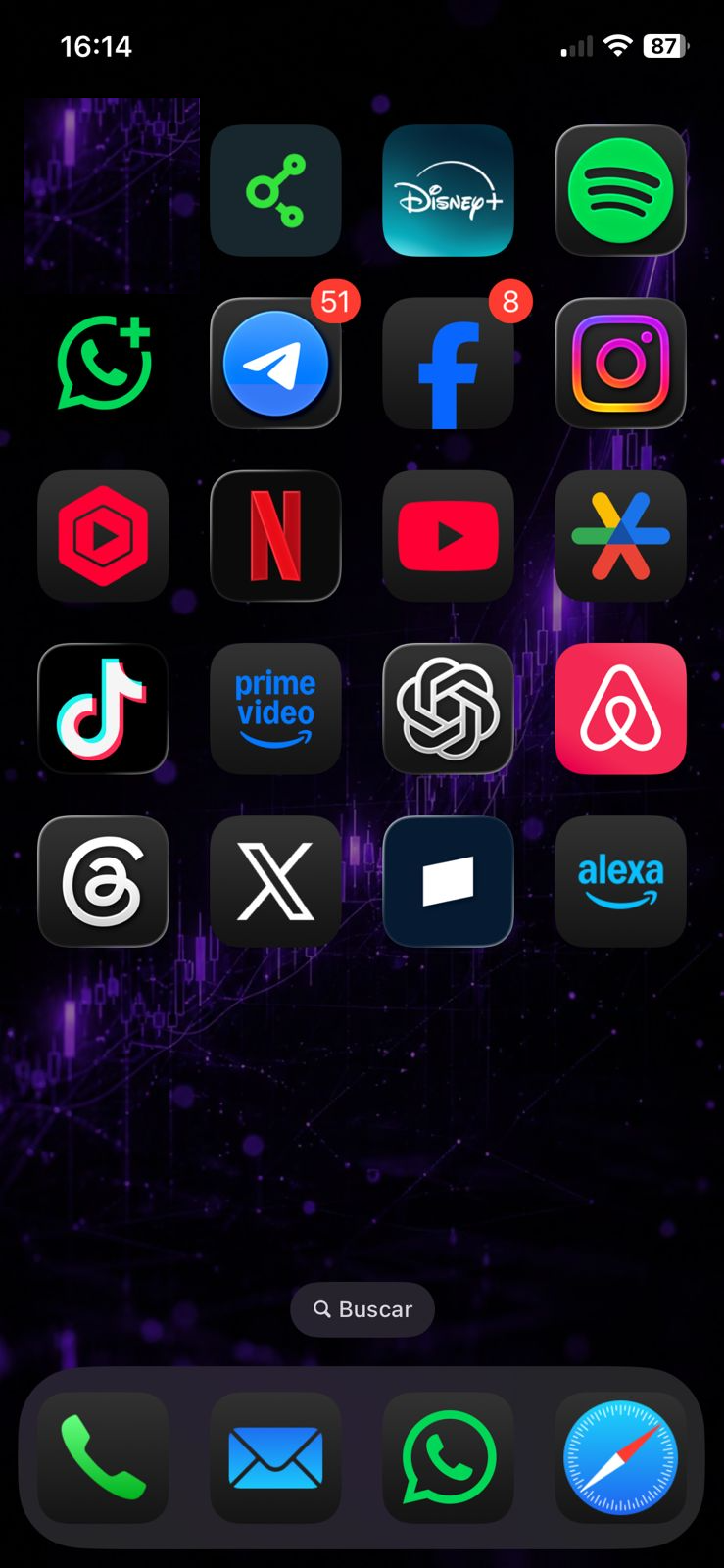 Market Funded instalada en la pantalla de inicio de un iPhone